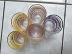 Vijf Glas Kleurrijk Golven, Enlèvement, Utilisé, Verres et Verres à shot