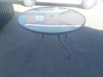 Tuintafel, Tuin en Terras, Tuintafels, Ophalen of Verzenden, Gebruikt, Rond, Metaal