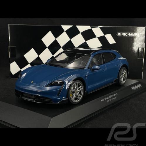 Porsche Taycan Cross Turismo Turbo S 2021 neptunus blauw, Hobby en Vrije tijd, Modelauto's | 1:18, Nieuw, Auto, MiniChamps, Ophalen of Verzenden