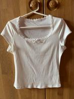 NIEUW! Witte T-shirt met strikje. Maat S/M., Ophalen, Wit, Nieuw, Korte mouw