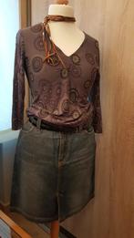 Articles NEUFS : Jupe en jeans H&M (38) + blouse (40), Enlèvement ou Envoi, Neuf, Taille 38/40 (M)