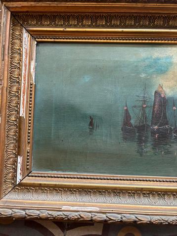 Zeegezicht bij maanlicht – olieverf op doek,  ‘J. Gudin’ beschikbaar voor biedingen