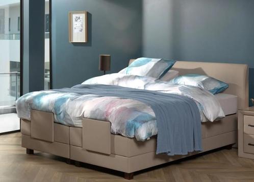 Boxspring 180x200 Elektrisch, Huis en Inrichting, Slaapkamer | Boxsprings, Zo goed als nieuw, 180 cm, 200 cm, Tweepersoons, Beige