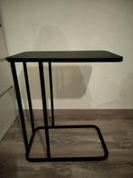 Zwarte metale bijzettafel, Huis en Inrichting, Tafels | Sidetables, Ophalen, Gebruikt, Rechthoekig, Metaal