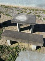 Bancs et table en pierre bleu, Tuin en Terras, Tuinschermen, Ophalen, Gebruikt