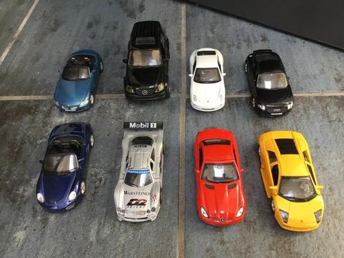 8 Miniatuurauto’s Welly: Porsche, Lamborghini, Mercedes, BMW, Hobby en Vrije tijd, Modelauto's | 1:43, Gebruikt, Auto, Ophalen of Verzenden