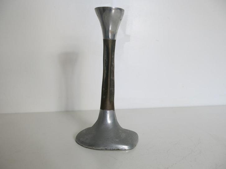 Brutalist aluminium messing Kandelaar David Marshall ca 1970, Antiek en Kunst, Kunst | Designobjecten, Ophalen of Verzenden
