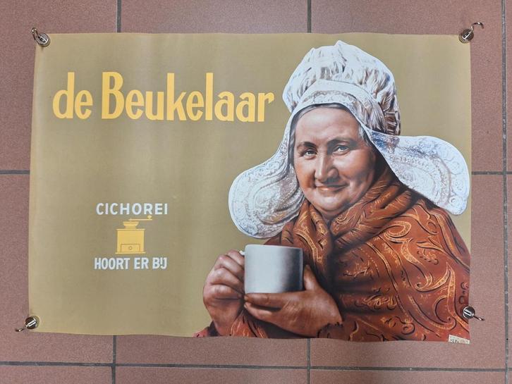 Mooie affiche 1954 Cichorei de Beukelaar, Verzamelen, Merken en Reclamevoorwerpen, Gebruikt, Reclamebord, Ophalen of Verzenden