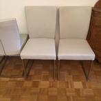 A vendre, 4 chaises de salle à manger., Ophalen, Gebruikt, Blanches., 4 tot 6 stoelen