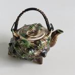Vintage schelp keramiek barbotine theepot, Antiek en Kunst, Ophalen of Verzenden