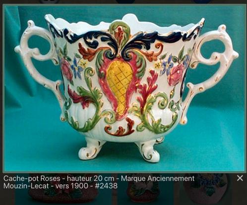 Manufacturer ROYAL NIMY- MOUZIN LECAT NIMY CACHEPOT BLOEMPOT, Antiek en Kunst, Antiek | Keramiek en Aardewerk, Ophalen of Verzenden
