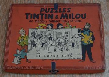 Tintin boîte puzzle Dubreucq Le Lotus Bleu 1943 Hergé