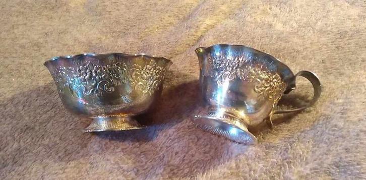 Vintage Primans Amsterdam Sweden Silver melk en suikerpotje, Antiek en Kunst, Antiek | Keukengerei, Ophalen of Verzenden