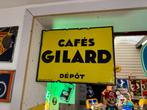 Cafes Gilard emaille reclame bordje, Verzamelen, Reclamebord, Gebruikt, Ophalen of Verzenden