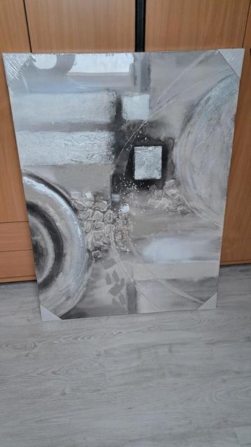 Reliëfschilderij moderne kunst 90x120cm beschikbaar voor biedingen