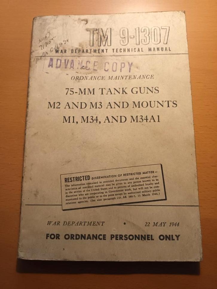 Canons de char TM 9-1307 de 75 mm, Collections, Objets militaires | Seconde Guerre mondiale, Armée de terre, Enlèvement ou Envoi