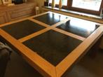 Eiken tafel met granieten inleg tegels, Tuin en Terras, Ophalen, Gebruikt