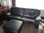 Lederen Salon 2 zit en 1 zit + voetbank en salontafel, Huis en Inrichting, Ophalen, Zo goed als nieuw, Leer