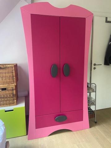 Kleerkast - roze, Ophalen, Gebruikt, 100 tot 150 cm, Kunststof