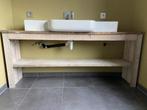 Lavabo met houten onderstel, Huis en Inrichting, Ophalen, 150 tot 200 cm, Zo goed als nieuw, 25 tot 50 cm