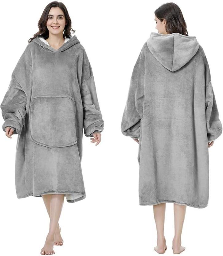Knuffeldeken met mouwen en capuchon | Nieuw, Huis en Inrichting, Woonaccessoires | Plaids en Woondekens, Nieuw, Verzenden