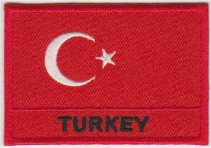 Turkije vlag stoffen opstrijk patch embleem #3, Diversen, Vlaggen en Wimpels, Nieuw, Verzenden