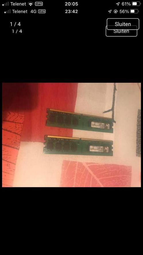 Mémoire Kingston DDR2 2 Go, Informatique & Logiciels, Mémoire RAM, Comme neuf, 2 GB, DDR2, Enlèvement ou Envoi