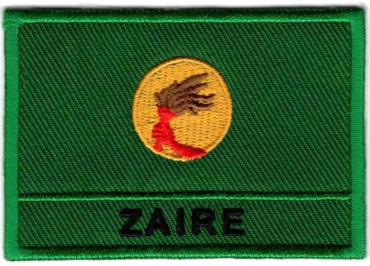 Zaïre stoffen opstrijk patch embleem, Diversen, Vlaggen en Wimpels, Nieuw, Verzenden