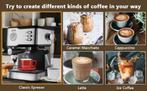 Espresso Machine 15 Bar Semi-Automatic Coffee Machine with A, Maison & Meubles, Maison & Meubles | Autre, Comme neuf, Enlèvement
