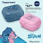 Tupperware 2 eco snackdoosjes smal Stitch, Huis en Inrichting, Keuken | Tupperware, Nieuw, Ophalen of Verzenden