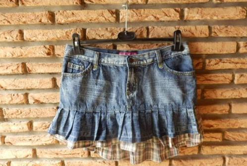 (9) -jupe en jeans femme t. XL bleue - pink -, Kleding | Dames, Rokken, Zo goed als nieuw, Maat 42/44 (L), Blauw, Boven de knie