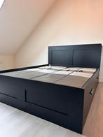 Perfect tweepersoons bed met veel opbergruimte, 160 cm, Bruin, Zo goed als nieuw, Ophalen