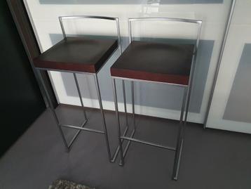 ***Lapalma Cubo design barkrukken (zwart LEDER&Walnut)*** beschikbaar voor biedingen