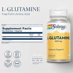 Solaray L Glutamine 500 mg  GRATIS LEVERING, Sport en Fitness, Verzenden, Nieuw, Overige typen