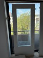 Massief houten deur met glad, Doe-het-zelf en Bouw, Ophalen, Zo goed als nieuw, Glas, Binnendeur