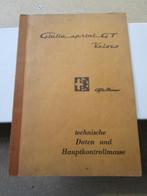 Origineel data boek Alfa Romeo Bertone Guilia Gt Veloce, Ophalen