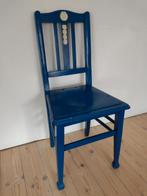 Chaise en bois - vintage, Bleu, Bois, Landelijk, Enlèvement