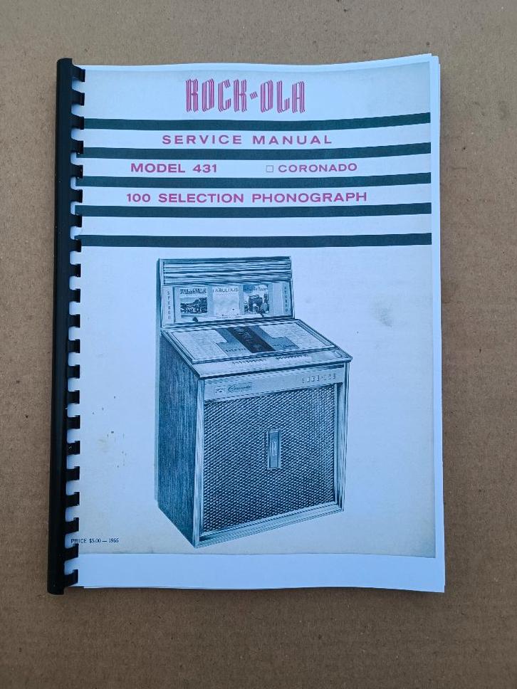 Service Manual: Rock-Ola 431/ Coronado (1966) jukebox Nieuw, Verzamelen, Automaten | Jukeboxen, Verzenden