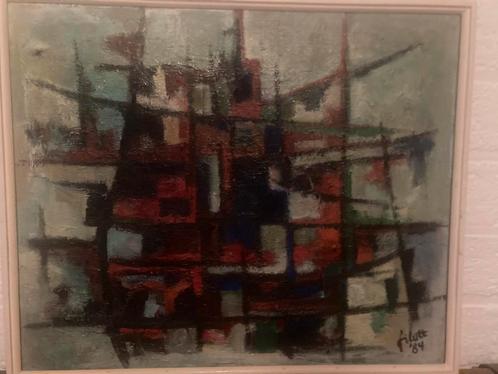 Groot modern schilderij vd bekende kunstenaar Herman Filott, Antiek en Kunst, Kunst | Schilderijen | Abstract, Ophalen