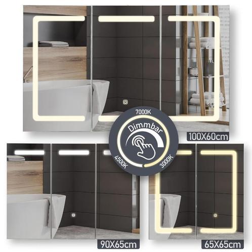 Spiegelkast met LED-verlichting Spiegel Meubel Badkamer, Huis en Inrichting, Badkamer | Badkamermeubels, Nieuw, Spiegelkast, Ophalen of Verzenden