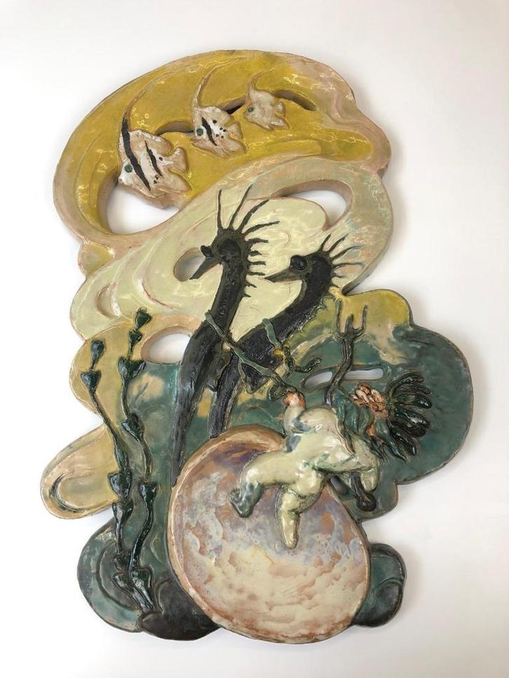 Plaquette Koos van der Kaaij, Neptunus op zeepaardenkoets, Antiek en Kunst, Kunst | Overige Kunst, Ophalen of Verzenden