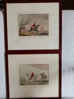 Twee gravures de vossenjacht Carle Vernet 1838 25/28cm, Antiek en Kunst, Ophalen of Verzenden