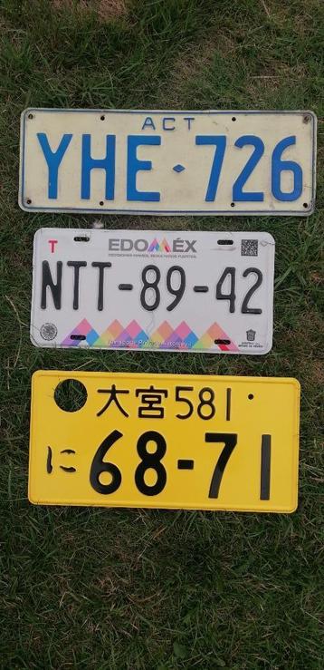 Originele nummerplaten van Australie, Mexico en Japan beschikbaar voor biedingen