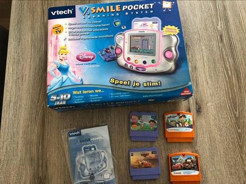 Vtech smile pocket met 5 games met kabel voor tv/ auto, Kinderen en Baby's, Speelgoed | Vtech, Gebruikt, Ophalen of Verzenden