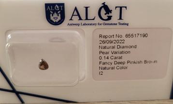 Diamant naturel rare avec certificat, Enlèvement, Comme neuf