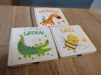 3 boekjes IK VOEL KLEUREN (oranje , geel ,groen), Livres, Livres pour enfants | 0 an et plus, Comme neuf, Livre à déplier, à toucher ou à découvrir