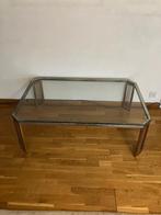 glazen bijzettafel, Ophalen, Gebruikt, Vierkant