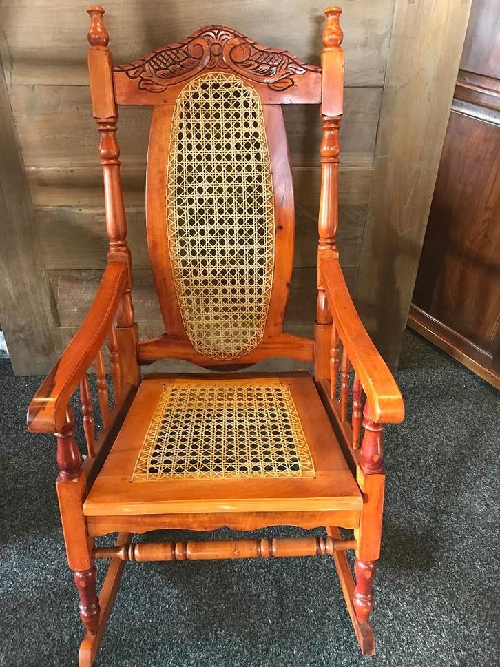 NIEUWE MAHONIE HOUTEN SCHOMMELSTOEL Flamant, Antiek en Kunst, Curiosa en Brocante, Ophalen