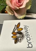 Bague en argent avec ambre, Bijoux, Sacs & Beauté, Bagues, Enlèvement ou Envoi, Comme neuf, Argent, Argent