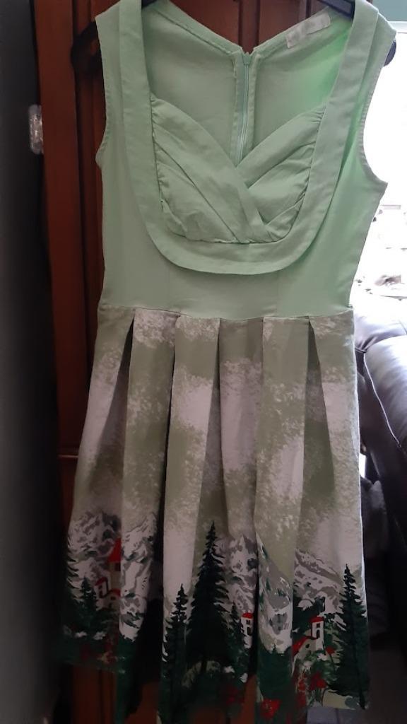 Chinese haute couture stretch jurkje mintgroen S Hua Lan, Kleding | Dames, Jurken, Zo goed als nieuw, Maat 36 (S), Overige kleuren